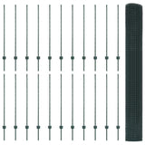 Welded Wire Fence with Posts 50 x 1.2 m PVC-Coated Steel Green 3336518