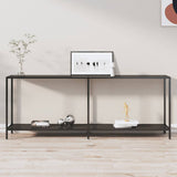 Console Table Black Tempered glass 200 cm Length Simple 331707