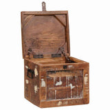 Storage Box with Storage with Door Brown Solid Mango Wood 4104570