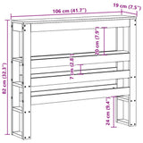 Headboard with Shelves 100 cm Solid Wood Pine 850893