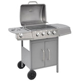 ZNTS Gas Barbecue Grill 4+1 Cooking Zone Silver 41903