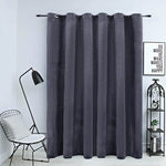 Blackout Curtain with Metal Rings Velvet Anthracite 290x245 cm 134499