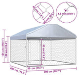 Outdoor Dog Kennel with Roof 200x200x135 cm 144493