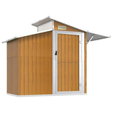 Garden Shed Brown 270x130x208.5 cm Galvanised Steel 316245