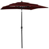 3-Tier Garden Parasol with Aluminium Pole Bordeaux Red 2x2 m 313848