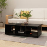 Coffee Table Black 110x50x34 cm Solid Pinewood 809916
