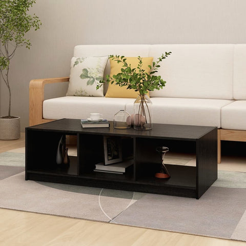 Coffee Table Black 110x50x34 cm Solid Pinewood 809916