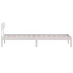 Bed Frame without Mattress White Solid Wood Small Single 810108