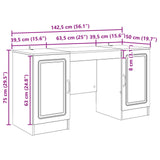 Desk with Shelf Artisan Oak 142.5 x 50 x 75 cm Engineered Wood 3414647