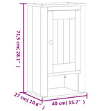 Bathroom Wall Cabinet BERG White 40x27x71.5 cm Solid Wood Pine 358548