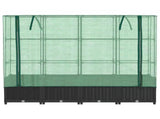 Raised Bed with Greenhouse Cover Rattan Look 160x40x138 cm 4015816