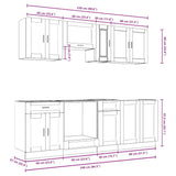8 Piece Kitchen Cabinet Set Porto Smoked Oak Engineered Wood 3314846