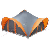 Tipi Tent Grey and Orange 18-Person Polyester and Steel 42028621