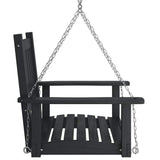 Garden Swing Chair with Metal Chains Black Solid Wood Fir 4008976