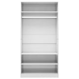 ZNTS Wardrobe High Gloss White 100x50x200 cm Engineered Wood 800231