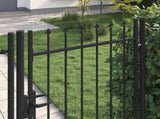 Fence Gate BOXTEL Single Door with Spike Top Steel 1x1.75 m Black 145745