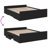 Bed Frame Black Engineered Wood King Size Bed Frame Rectangular 3280287