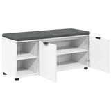 Hall Bench White 100 x 38 x 46 cm Engineered Wood and Fabric 891512