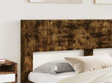 Bed Frame with Storage and Headboard Smoked Oak 135 x 190 cm 3414393