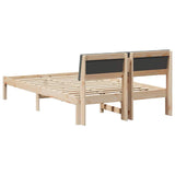Bed frame Brown and dark grey 120 x 200 cm Solid pine wood 878540