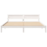 Bed Frame with Headboard White 180 x 200 cm Solid Pine Wood 872810