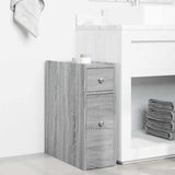 Narrow Bathroom Cupboard with Wheels Grey Sonoma Engineered Wood 855291