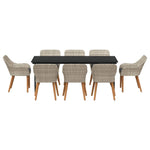 Dining Set Light grey Poly rattan 3261711