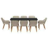 Dining Set Light grey Poly rattan 3261711