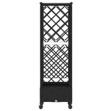Raised Bed with Trellis and Roof Black 124 x 40 x 127 cm PP 3423034