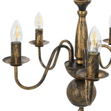 Chandelier Antique Black 5 x E14 Bulbs 281615