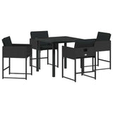 Garden Dining Set 5 pcs Black Poly Rattan 3380717