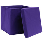 ZNTS Storage Boxes with Lids 10 pcs Purple 32x32x32 cm Fabric 288356