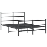 Metal Bed Frame without Mattress with Footboard Black 135x190cm 355382