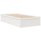 Bed Frame without Mattress White 75x190 cm Small Single Solid Wood Pine 846847
