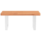 Basin Shelf Wall Mounted Steel and Solid Wood Beech 3302426