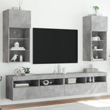 TV Cabinets with LED Lights 2 pcs Concrete Grey 40.5x30x90 cm 837050