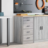 Garage Storage Cabinet Grey Sonoma 40x51x85 cm Solid Wood Pine 860594