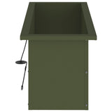 Garden Planter with LED Olive Green 30 x 80 x 30 cm Steel 8008104