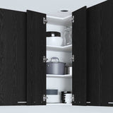 Hanging Cabinet with Door Black Oak and White 57 x 57 x 100 cm 884371
