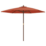 Garden Parasol with Wooden Pole Terracotta 299x240 cm 363172