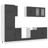 8 Piece Kitchen Cabinet Set Kalmar Black Engineered Wood 3314802