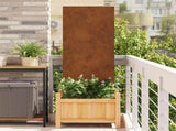 Garden Privacy Screen Rusty 50 x 140 cm Weathering Steel 876293