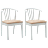 Dining Chair 2 pcs White and Brown Solid Rubberwood 42020400