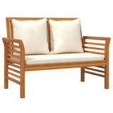 Garden Lounge Set Cream White Solid Acacia wood 2-seater 312141