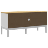 TV Cabinet "FLORO" White 114x43x55 cm Solid Wood Pine 374015