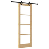 Sliding Door Natural 73.5 x 211 cm Solid Pine Wood and Glass 3332269