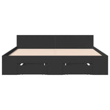 Bed Frame with Drawers without Mattress Black 120x190 cm Small Double 3280777