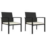 Garden Dining Chairs 2 pcs Poly Rattan Black 317170
