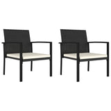 Garden Dining Chairs 2 pcs Poly Rattan Black 317170