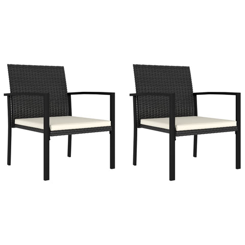 Garden Dining Chairs 2 pcs Poly Rattan Black 317170